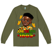 Army Green juneteenth 1865 black boy Long Sleeve Tee - HRA Design Shop