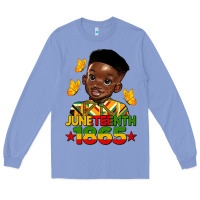 Colony Blue juneteenth 1865 black boy Long Sleeve Tee - HRA Design Shop