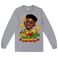 Heather Grey juneteenth 1865 black boy Long Sleeve Tee - HRA Design Shop