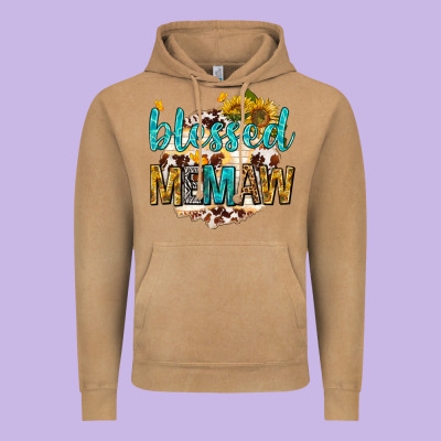 Blessed Memaw With Sunflowers Vintage Hoodie Designed By Texasbilliewilder