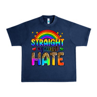 Navy straight against hate Urban Heavy Tee - Zillion Design Studio