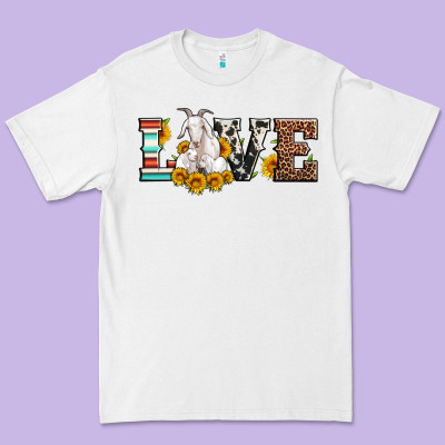 Love Goats Serape Cowhide Leopard Goat Family Premium Tee Designed By Artiststas