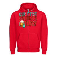 Red our first father's day Zipper Hoodie - Artiststas