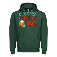 Sports Green our first father's day Zipper Hoodie - Artiststas