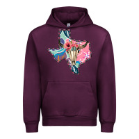 Mauve Wine Texas Boho Bull Skull Urban Hoodie - Bettercallsaul