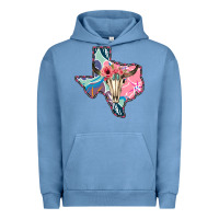 Pigment Pebble Blue Texas Boho Bull Skull Urban Hoodie - Bettercallsaul