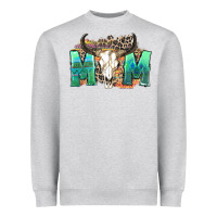 Heather Grey mom with bull skull Heavyweight Sweatshirt - Zillion Design Studio