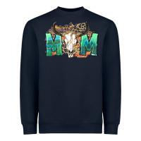 Navy mom with bull skull Heavyweight Sweatshirt - Zillion Design Studio