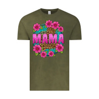 Vintage Olive mama leopard background Vintage Tee - texasbilliewilder