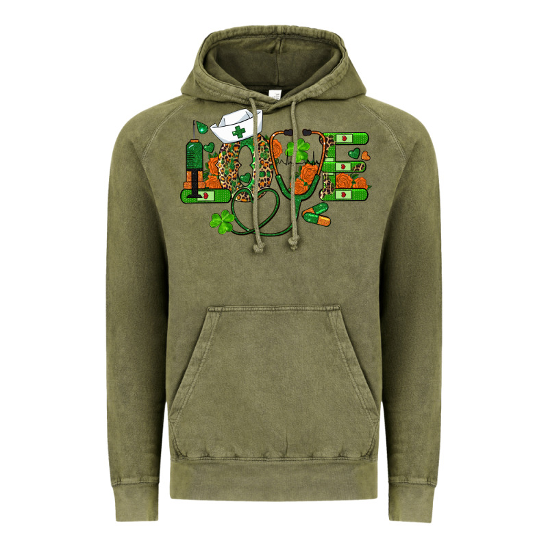St Patricks Day Love Nurse Vintage Hoodie by RanaPortraitStore | Teevron