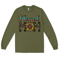 Army Green blessed mom Long Sleeve Tee - CowhideDigitalArt
