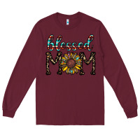 Burgundy blessed mom Long Sleeve Tee - CowhideDigitalArt