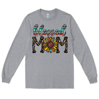 Heather Grey blessed mom Long Sleeve Tee - CowhideDigitalArt