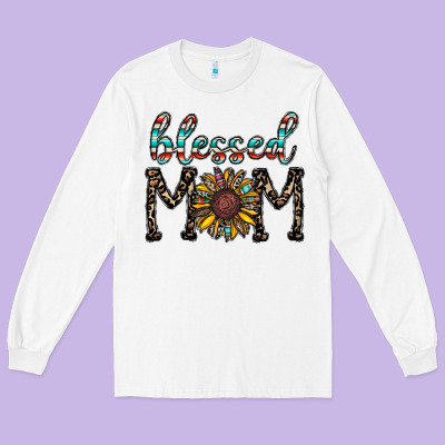 Blessed Mom Long Sleeve Tee Designed By Cowhidedigitalart
