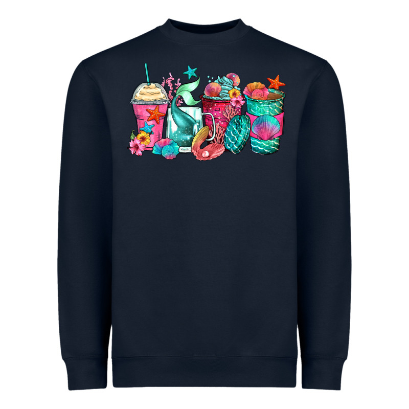 Mermaid Tail Coffee Cups Heavyweight Sweatshirt by Zillion Design Studio | Teevron