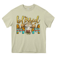 Mossy Western Blessed Mom Charolais Bull Heavy Core Tee - LillyAllenDesigns
