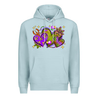 Blue Mist Mardi Gras Hearts Premium Hoodie - BundleAndBundleShop