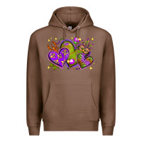 Chestnut Mardi Gras Hearts Premium Hoodie - BundleAndBundleShop