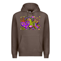 Coffee Mardi Gras Hearts Premium Hoodie - BundleAndBundleShop