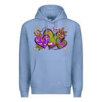 Colony Blue Mardi Gras Hearts Premium Hoodie - BundleAndBundleShop