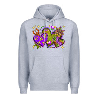 Heather Grey Mardi Gras Hearts Premium Hoodie - BundleAndBundleShop