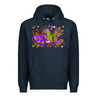 Navy Mardi Gras Hearts Premium Hoodie - BundleAndBundleShop