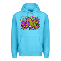 Ocean Blue Mardi Gras Hearts Premium Hoodie - BundleAndBundleShop