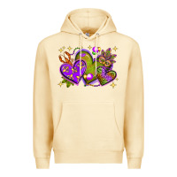 Pina Colada Mardi Gras Hearts Premium Hoodie - BundleAndBundleShop