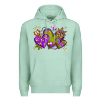 Seafoam Mardi Gras Hearts Premium Hoodie - BundleAndBundleShop