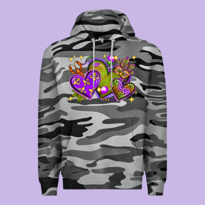 Mardi Gras Hearts Premium Hoodie Designed By Bundleandbundleshop