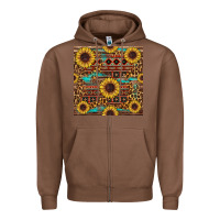Chestnut sunflower and leopard seamless pattern Zipper Hoodie - BundleAndBundleShop