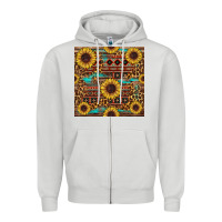 Dove Grey sunflower and leopard seamless pattern Zipper Hoodie - BundleAndBundleShop