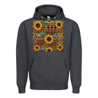 Smoke sunflower and leopard seamless pattern Zipper Hoodie - BundleAndBundleShop