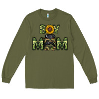 Army Green boy mom Long Sleeve Tee - CowhideDigitalArt