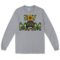 Heather Grey boy mom Long Sleeve Tee - CowhideDigitalArt
