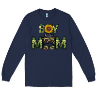 Navy boy mom Long Sleeve Tee - CowhideDigitalArt