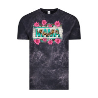 Cloud Black mama leopard with turquoise background Vintage Tee - texasbilliewilder