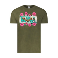 Vintage Olive mama leopard with turquoise background Vintage Tee - texasbilliewilder