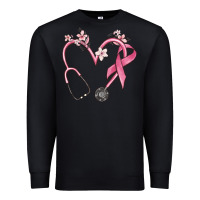 Black stethoscope nurse medical breast cancer awareness Premium Sweatshirt - MaliasSmallBusiness