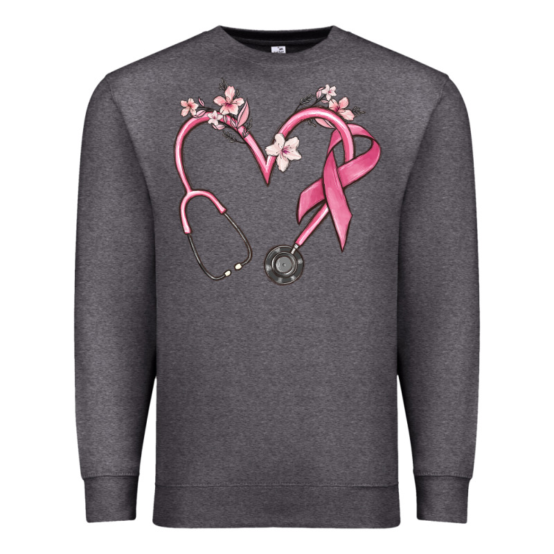 Stethoscope Nurse Medical Breast Cancer Awareness Premium Sweatshirt by MaliasSmallBusiness | Teevron