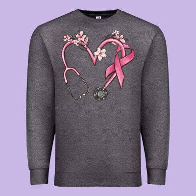 Stethoscope Nurse Medical Breast Cancer Awareness Premium Sweatshirt Designed By Maliassmallbusiness
