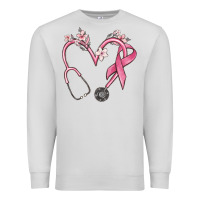 Dove Grey stethoscope nurse medical breast cancer awareness Premium Sweatshirt - MaliasSmallBusiness