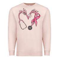 Pale Pink stethoscope nurse medical breast cancer awareness Premium Sweatshirt - MaliasSmallBusiness
