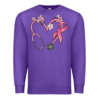 Purple stethoscope nurse medical breast cancer awareness Premium Sweatshirt - MaliasSmallBusiness