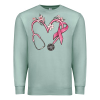 Seafoam stethoscope nurse medical breast cancer awareness Premium Sweatshirt - MaliasSmallBusiness