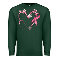 Sports Green stethoscope nurse medical breast cancer awareness Premium Sweatshirt - MaliasSmallBusiness