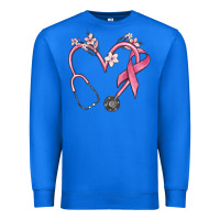 True Royal stethoscope nurse medical breast cancer awareness Premium Sweatshirt - MaliasSmallBusiness