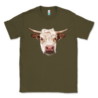 Army Green hereford cow head Classic Tee - RanaPortraitStore