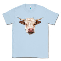 Dusty Blue hereford cow head Classic Tee - RanaPortraitStore