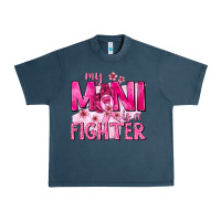 Midnight Navy My Mini Is a Fighter with Ribbon Urban Heavy Tee - texasbilliewilder